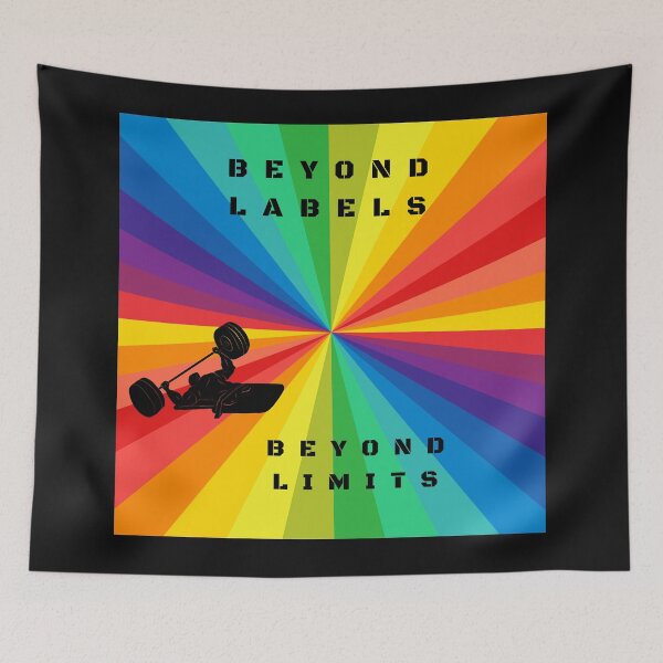 Item preview, LGBTQ Lifting Disability Slogan Beyond Labels, Beyond Limits, Lgbtq t-shirt designed and sold by PrideBeProud.