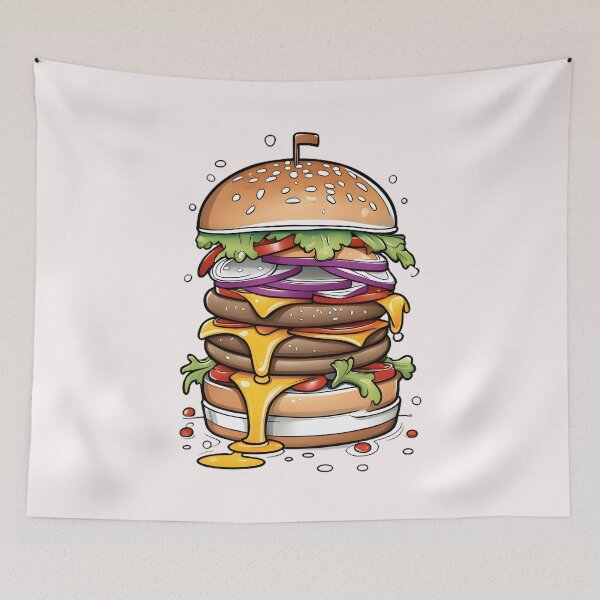 Item preview, a-juicy-dripping-hamburger-with-all-the-fixings designed and sold by NaaEfdPublisher.