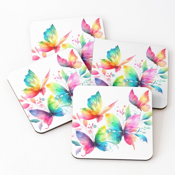 Item preview, Rainbow Butterfly Watercolor Painting - White Background  designed and sold by Star-Fragment.