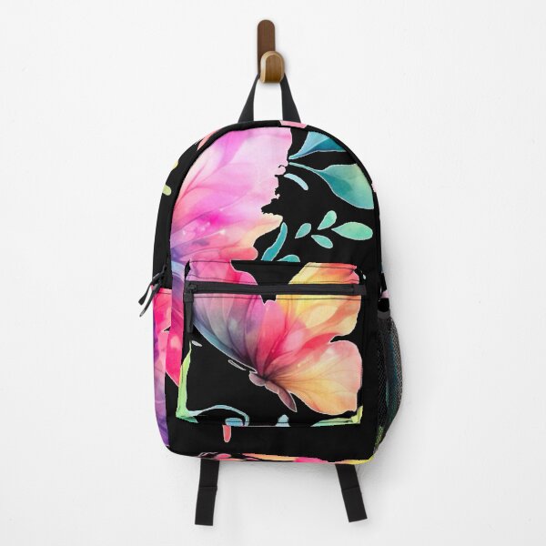 Item preview, Rainbow Butterfly Watercolor Painting - Black Background designed and sold by Star-Fragment.