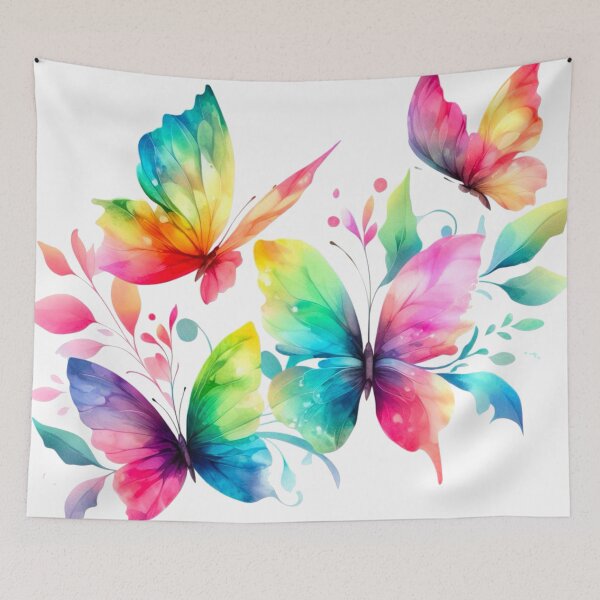 Item preview, Rainbow Butterfly Watercolor Painting - White Background  designed and sold by Star-Fragment.