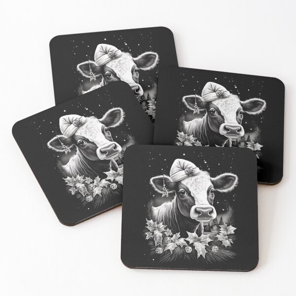 Item preview, Cow Christmas  Scene Window Pictures for Chalk Marker  designed and sold by AnnaMDesign.