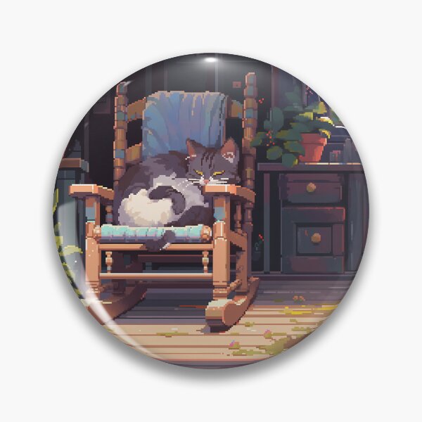 Item preview, Cat napping on porch, pixel art- Cozy  designed and sold by octoboobs.