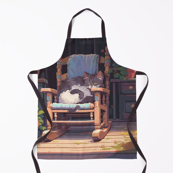 Item preview, Cat napping on porch, pixel art- Cozy designed and sold by octoboobs.