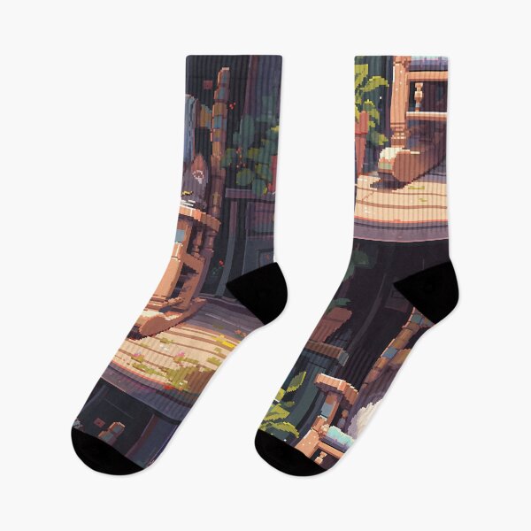 Item preview, Cat napping on porch, pixel art- Cozy  designed and sold by octoboobs.