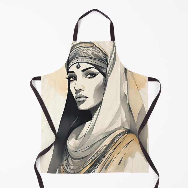 Item preview, Arabesque Oriental Femme Ink and Watercolor Style Portrait designed and sold by FriskyLemur.