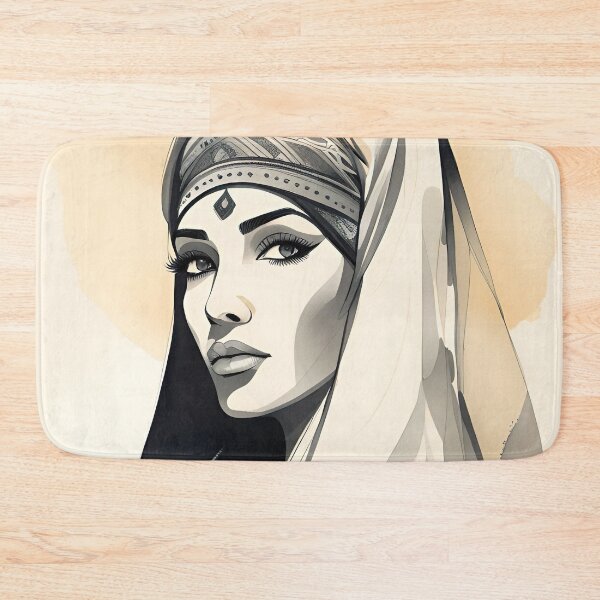 Item preview, Arabesque Oriental Femme Ink and Watercolor Style Portrait designed and sold by FriskyLemur.