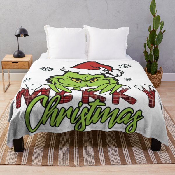 Merry Christmas Grinch Throw Blanket