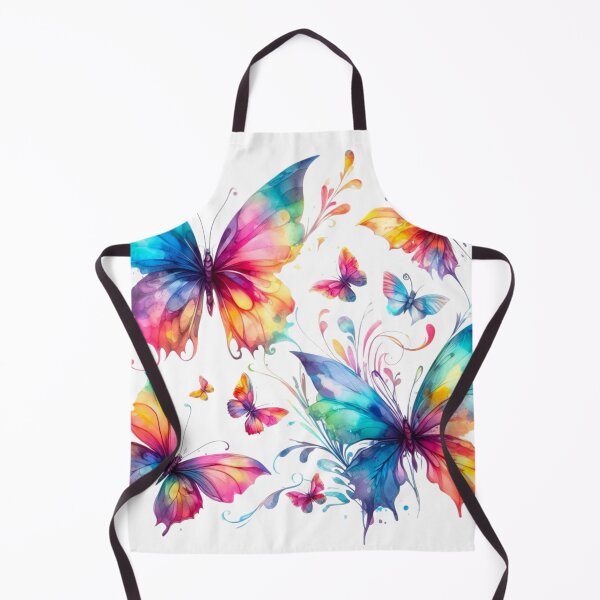 Item preview, Rainbow Butterflies Watercolor Painting - White Background designed and sold by Star-Fragment.