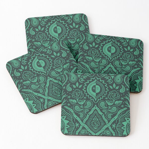 Item preview, Moonlit Paisley Two Tone Slate Green designed and sold by nano-fevrier.