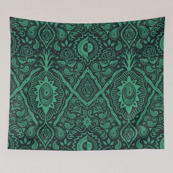 Item preview, Moonlit Paisley Two Tone Slate Green designed and sold by nano-fevrier.