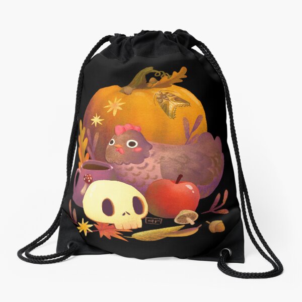 November: warm cozy and a little creepy Drawstring Bag