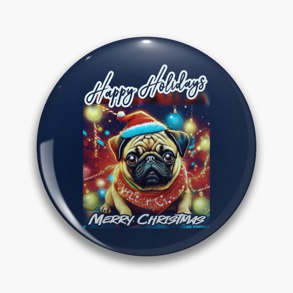 Item preview, Pug HAPPY HOLIDAYS 74 MERRY CHRISTMAS   designed and sold by RedBluffTraders.