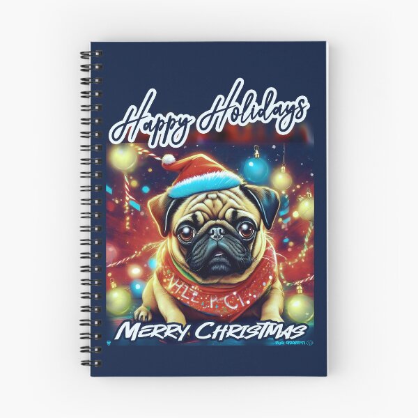 Item preview, Pug HAPPY HOLIDAYS 74 MERRY CHRISTMAS   designed and sold by RedBluffTraders.