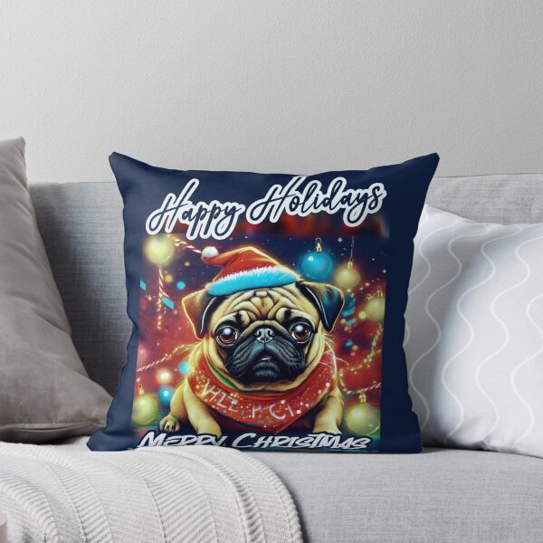 Item preview, Pug HAPPY HOLIDAYS 74 MERRY CHRISTMAS   designed and sold by RedBluffTraders.