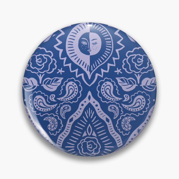 Item preview, Moonlit Paisley Two Tone Aegean Blue designed and sold by nano-fevrier.