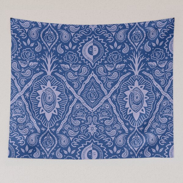 Item preview, Moonlit Paisley Two Tone Aegean Blue designed and sold by nano-fevrier.