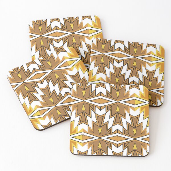 Item preview, A pattern with arrows and a white background with a brown and yellow design on it designed and sold by Salahuddin190.
