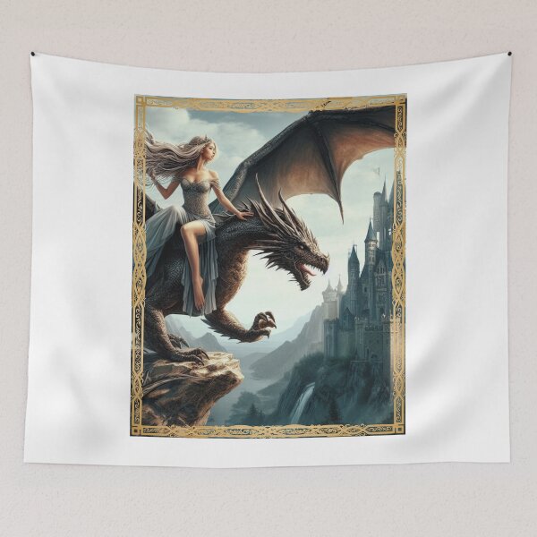 Item preview, Princess on a flying dragon  designed and sold by SeeingBeyond.