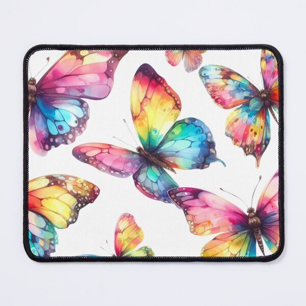 Item preview, Rainbow Butterflies Watercolor Painting - White Background designed and sold by Star-Fragment.