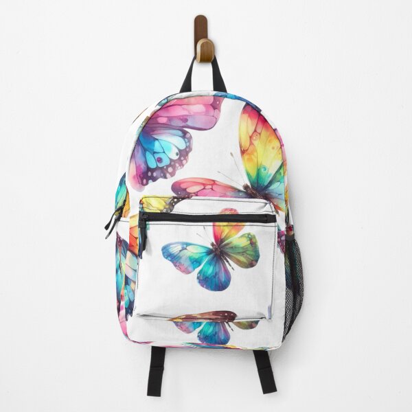 Item preview, Rainbow Butterflies Watercolor Painting - White Background designed and sold by Star-Fragment.