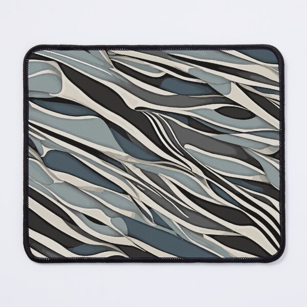 Item preview, Black and White Stripes and Curves on a Black Background, Ai designed and sold by Salahuddin190.