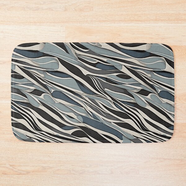 Item preview, Black and White Stripes and Curves on a Black Background, Ai designed and sold by Salahuddin190.
