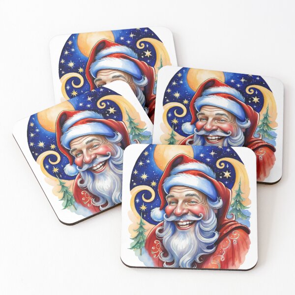 Item preview, Moonlit Santa with Pine Trees designed and sold by Pixel Dome.