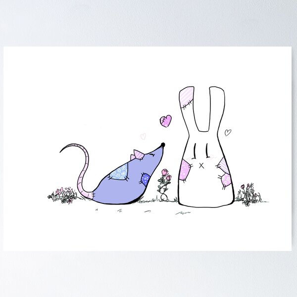 Item preview, Rat and rabbit affectionately in a garden designed and sold by Lap-s.