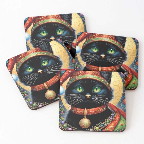 Item preview, Christmas Black Cat 3 designed and sold by SoniaSarkali.