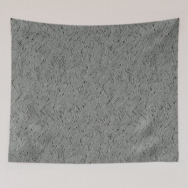 Item preview, black and white seamless pattern with wavy lines on it designed and sold by Salahuddin190.