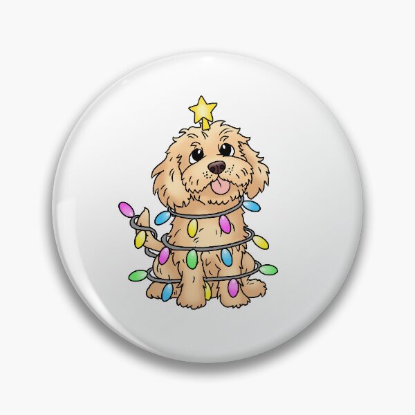 Item preview, Cream Cockapoo Wrapped in Christmas Lights designed and sold by NicBexDesigns.