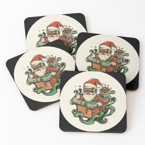 Item preview, Copy of Festive Black Santa Claus T-Shirt Sticker designed and sold by PedalPowerGFX.