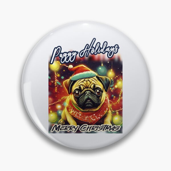 Item preview, Pug HAPPY HOLIDAYS 74 MERRY CHRISTMAS PUGGY HOLIDAYS  designed and sold by RedBluffTraders.