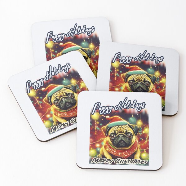 Item preview, Pug HAPPY HOLIDAYS 74 MERRY CHRISTMAS PUGGY HOLIDAYS  designed and sold by RedBluffTraders.