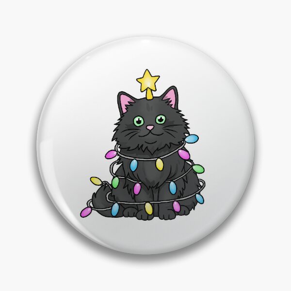 Item preview, Black Cat Wrapped in Christmas Lights designed and sold by NicBexDesigns.