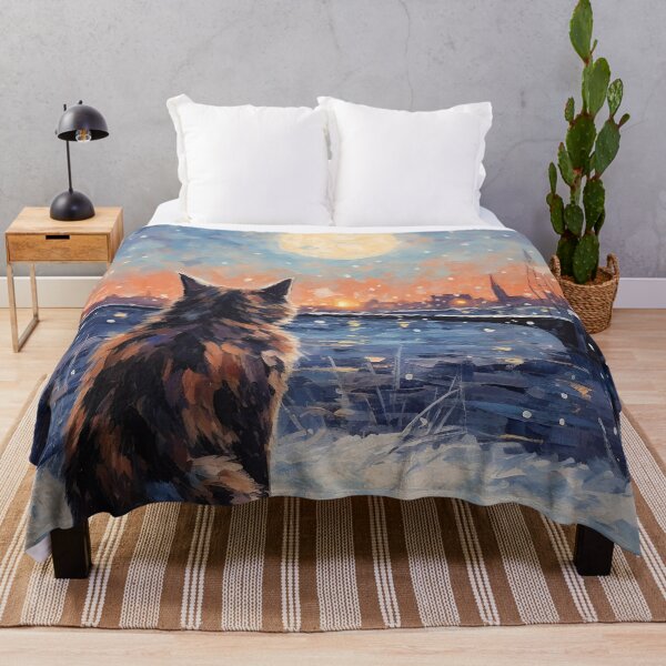 Item preview, Impressionist Cat Overlooking Water in Winter designed and sold by dcrc.
