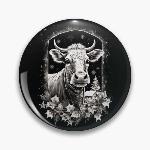 Item preview, Cow Christmas Scene Window Pictures for Chalk Marker designed and sold by AnnaMDesign.