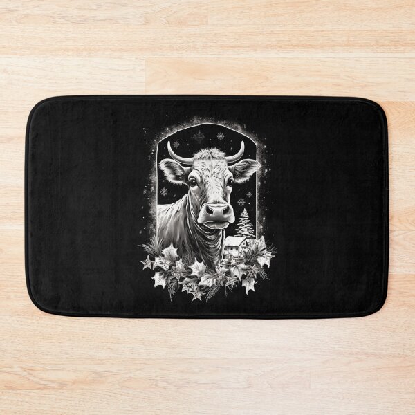Item preview, Cow Christmas Scene Window Pictures for Chalk Marker designed and sold by AnnaMDesign.