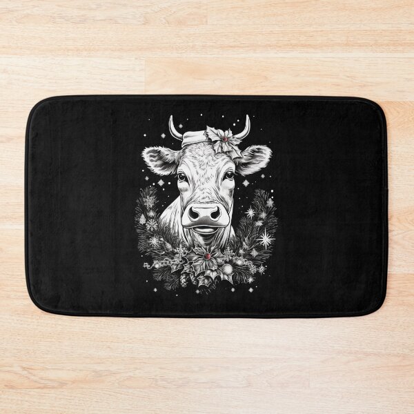 Item preview, Cow Christmas Scene Window Pictures for Chalk Marker designed and sold by AnnaMDesign.