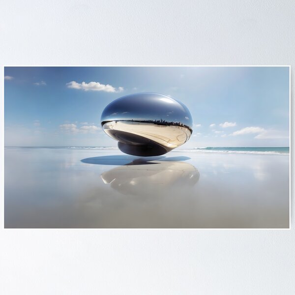 Ocean Beach Chrome UFO Poster