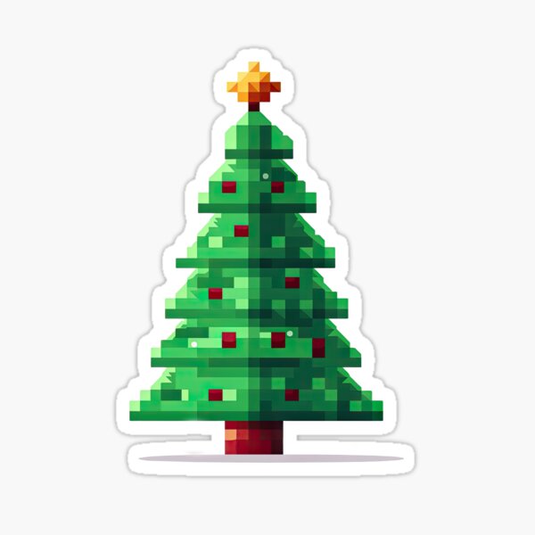 Item preview, Pixelated Christmas Tree - 8-bit styling designed and sold by Ideationing.