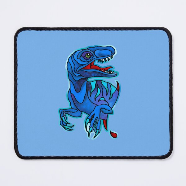Item preview, Blue Tyrannosaurus rex tearing out of skin with blood dripping designed and sold by weilertsen.