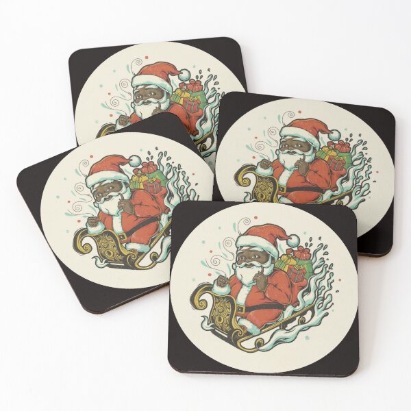 Item preview, Festive Black Santa Claus T-Shirt Sticker designed and sold by PedalPowerGFX.