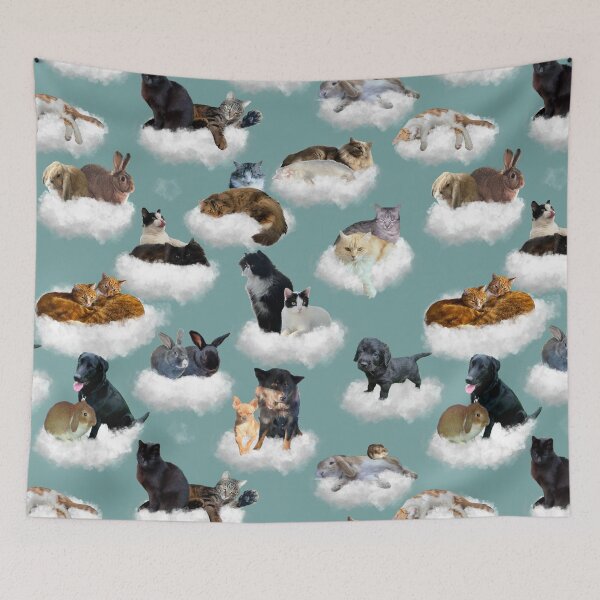 Item preview, Fluffy pets on fluffy clouds designed and sold by TicaCreations.