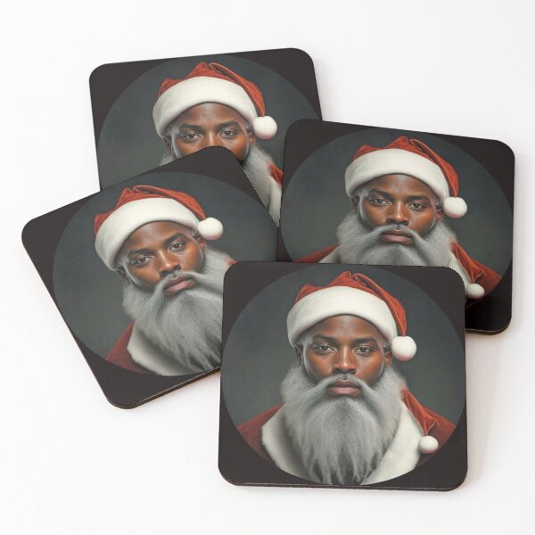 Item preview, Festive Black Santa Claus T-Shirt Sticker designed and sold by PedalPowerGFX.