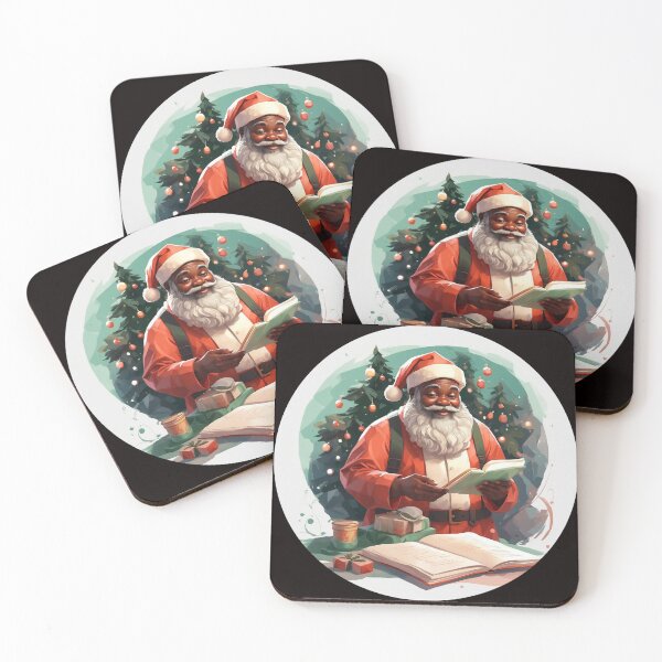 Item preview, Festive Black Santa Claus T-Shirt Sticker designed and sold by PedalPowerGFX.