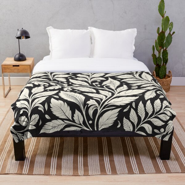 Item preview, Retro Minimalistic Leaves Pattern on Black  designed and sold by GraphicsClub.