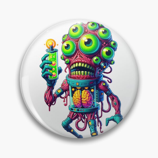 Item preview, Neon-Eyed Cyborg Creature with Brain Exposed designed and sold by psychcyberpunk.