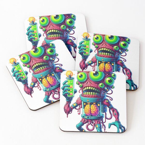 Item preview, Neon-Eyed Cyborg Creature with Brain Exposed designed and sold by psychcyberpunk.